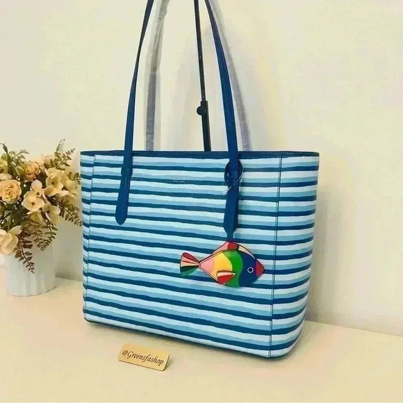 KATE SPADE purse Jana tote shoulder bag wave stripe - Picture 1 of 9